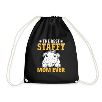 American Staffordshire Bull Terrier Staffy Dog - Drawstring Bag - black - Front