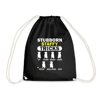 American Staffordshire Bull Terrier Staffy Dog - Drawstring Bag - black - Front