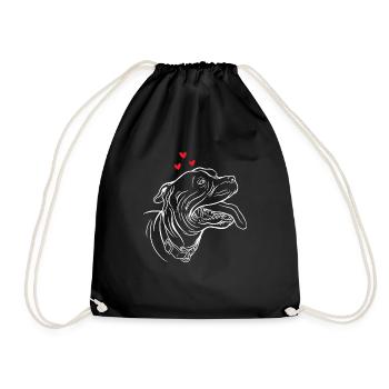American Staffordshire Bull Terrier Staffy Dog - Drawstring Bag - black - Front