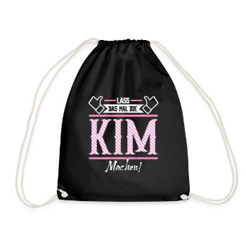 Kim Geschenkidee Geschenk Geburtstag - Turnbeutel - Schwarz - Vorne