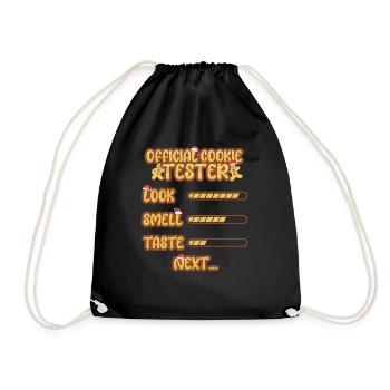 Christmas Chocolate Cookie Tester - Drawstring Bag - black - Front