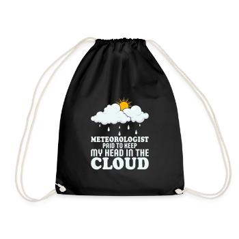 Meteorologist Paid To Keep My Head In The Cloud St - Drawstring Bag - black - Front