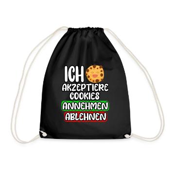 Plätzchen Schokolade Cookies - Turnbeutel - Schwarz - Vorne