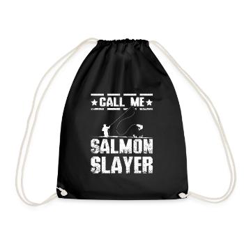 Call me salmon slayer - Drawstring Bag - black - Front
