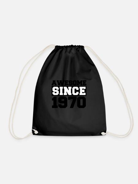 Awesome since 1970 - Drawstring Bag - black