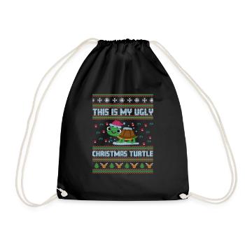 Ugly Christmas Turtle - Turnbeutel - Schwarz - Vorne