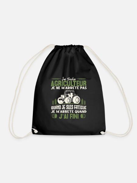 Je suis agriculteur je ne m'arrête pas agriculteur - Sac de sport léger - noir