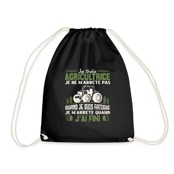 Je suis agricultrice je ne m'arrête pas. - Sac de sport léger - noir - Devant