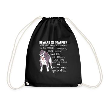 American Staffordshire Bull Terrier Staffy Dog - Drawstring Bag - black - Front