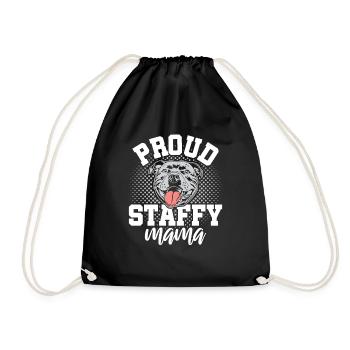 American Staffordshire Bull Terrier Staffy Dog - Drawstring Bag - black - Front
