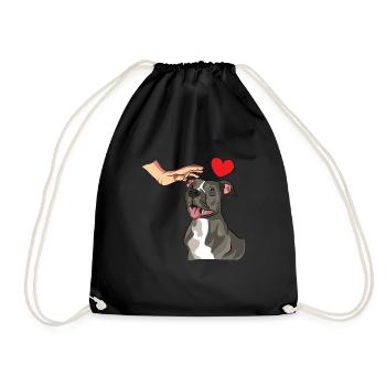 American Staffordshire Bull Terrier Staffy Dog - Drawstring Bag - black - Front