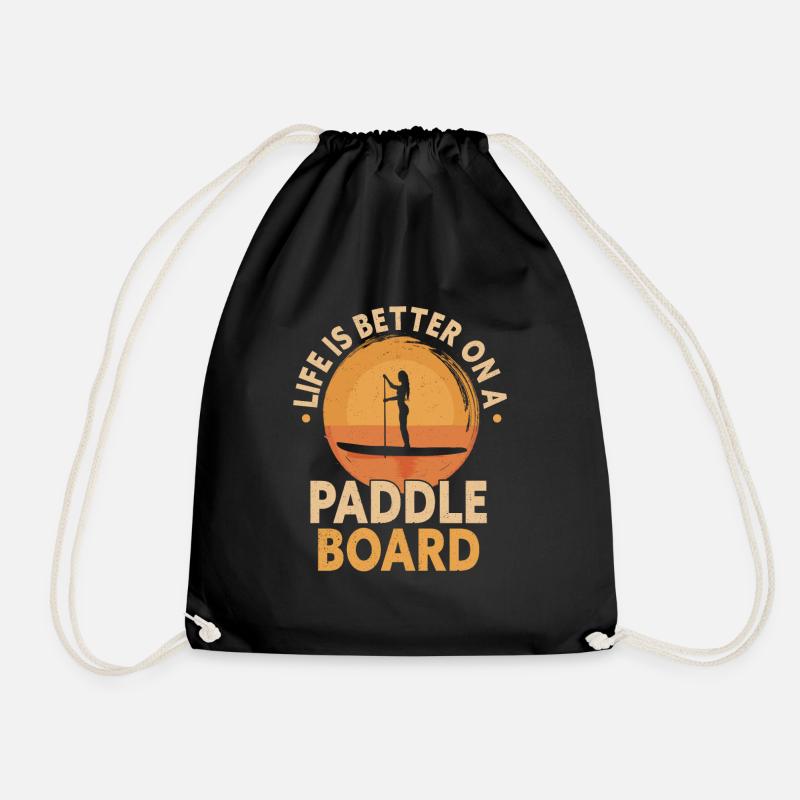 SUP Paddle Board Paddleboarding - Turnbeutel - Schwarz
