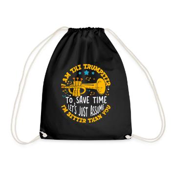 Trumpeter Trumpet Instrument Brass Music - Drawstring Bag - black - Front