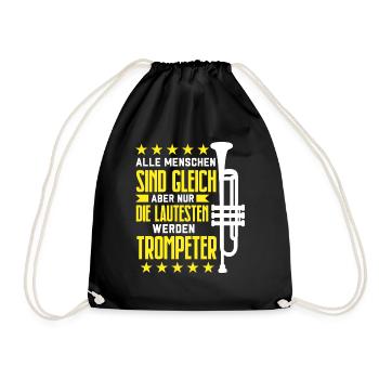 Trompeter Trompete Instrument Blechblasmusik - Turnbeutel - Schwarz - Vorne