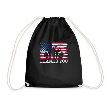 Support for former U.S. Patriot soldiers - Drawstring Bag - black - Front