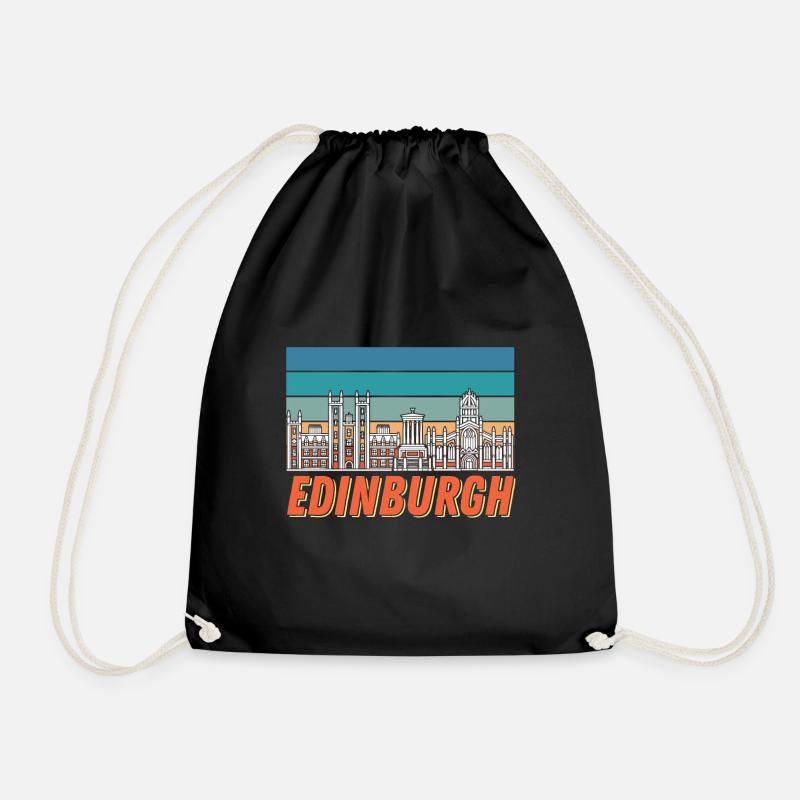 Edinburgh Skyline Schottland Souvenir Schottischer - Turnbeutel - Schwarz