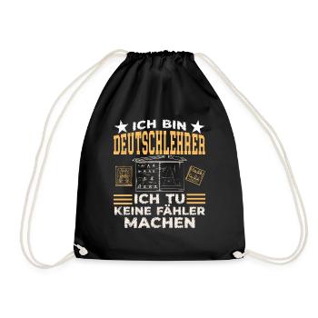 Ich Bin Deutschlehrer Schule Grammatik Grammatiker - Turnbeutel - Schwarz - Vorne