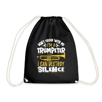 Trumpeter Trumpet Instrument Brass Music - Drawstring Bag - black - Front