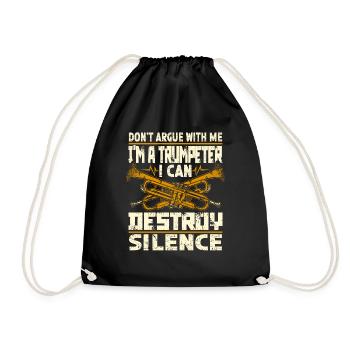 Trumpeter Trumpet Instrument Brass Music - Drawstring Bag - black - Front