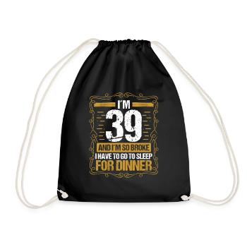 39 Idée drôle Allez dormir pour le dîner Humour de l’année - Sac de sport léger - noir - Devant