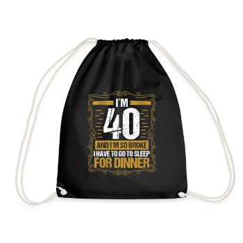 40 Idée drôle Aller dormir pour le dîner Année Humour - Sac de sport léger - noir - Devant