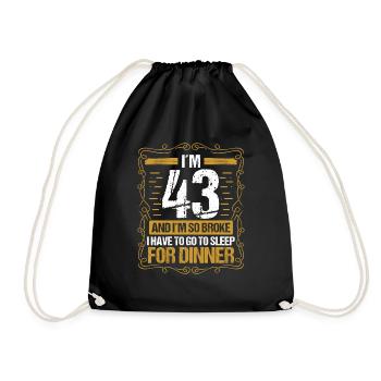 43 Idée drôle Aller dormir pour le dîner Humour de l’année - Sac de sport léger - noir - Devant