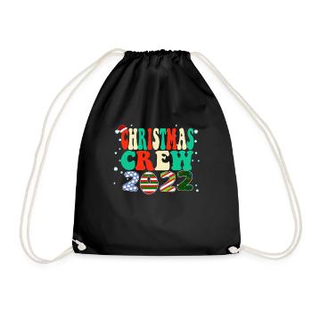 Christmas Crew - Family Vintage Christmas Pajama - Drawstring Bag - black - Front