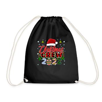 Christmas 2022 - Cute Funny Christmas Pajama Famil - Drawstring Bag - black - Front
