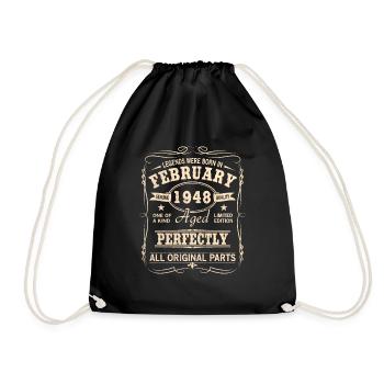 Millésime février 1948 anniversaire - Sac de sport léger - noir - Devant