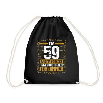 59 Idea Funny Go to Sleep for Dinner Year Humor - Drawstring Bag - black - Front