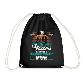 49 Year Old Knee Injury Humor Funny Birthday Idea - Turnbeutel - Schwarz - Vorne