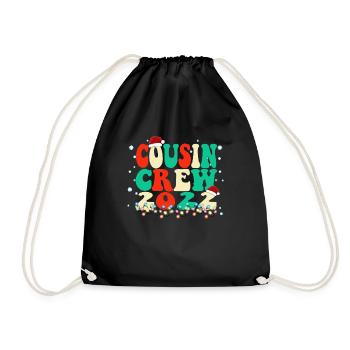 Cute Cousin Crew Christmas - Cousins Matching Paja - Drawstring Bag - black - Front