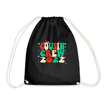 Cosuin Crew 2022 Christmas Family Matching Pajama - Drawstring Bag - black - Front