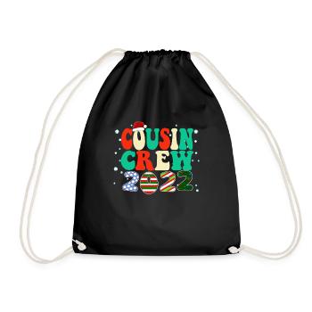 Cousins cute Christmas Pajama Set - Cousin Crew - Drawstring Bag - black - Front