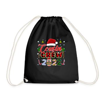 Christmas Design for Cousins Matching Xmas Pajama - Drawstring Bag - black - Front