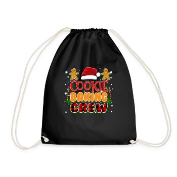 Funny Christmas Pjs Cookie Baking Crew - Drawstring Bag - black - Front