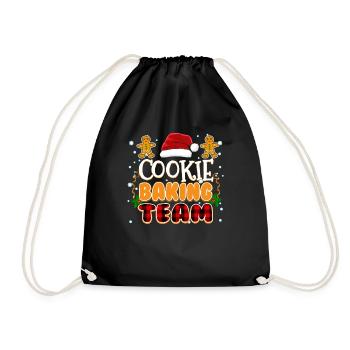 Cookie Baking Team Cute Christmas Family Matching - Drawstring Bag - black - Front