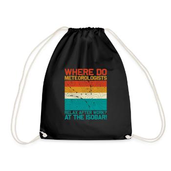 Where Do Meteorologists Relax At The Isobar Meteor - Drawstring Bag - black - Front