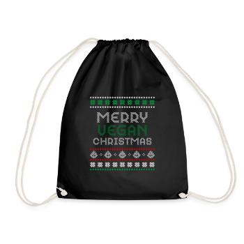 Joyeux Noël végétalien Vegane Weihnachten - Sac de sport léger - noir - Devant