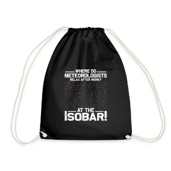 Where Do Meteorologists Relax At The Isobar Weat - Drawstring Bag - black - Front