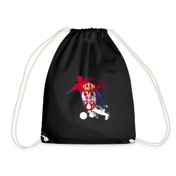 National team Serbia Football World Cup - Drawstring Bag - black - Front