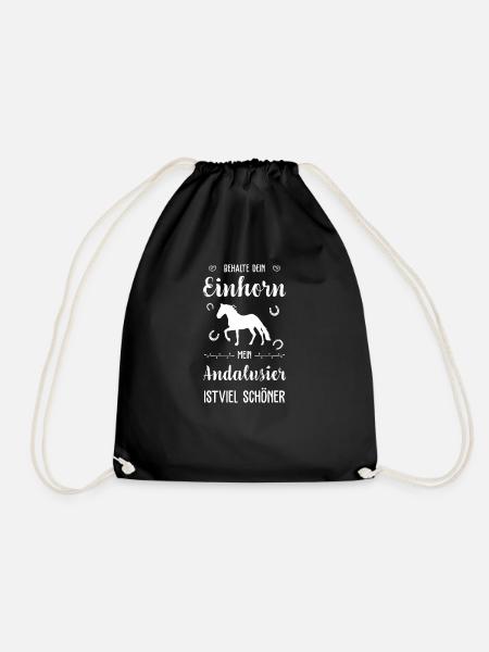 Andalusier I Pony Pferde Spruch Motiv für Reiterin - Turnbeutel - Schwarz