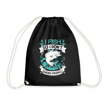 Je pêche pour ne pas étouffer les gens - Sac de sport léger - noir - Devant