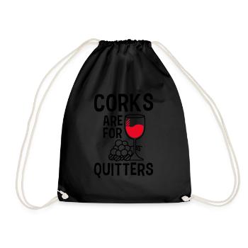 Corks are funny things for Drückeberger - Drawstring Bag - black - Front