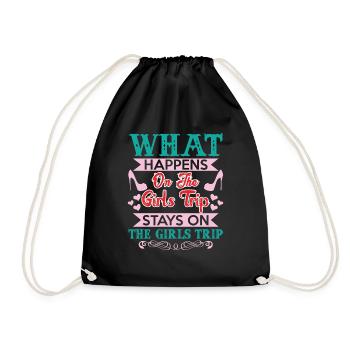 What happens on the girls' journey remains funny - Drawstring Bag - black - Front