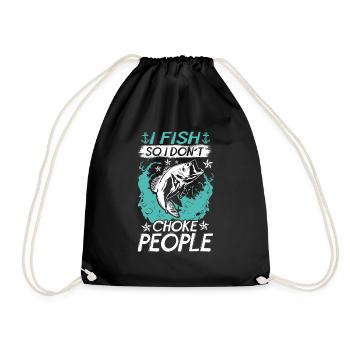 Je pêche pour ne pas étouffer les gens - Sac de sport léger - noir - Devant