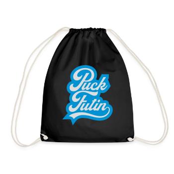 puck futin logo design - Drawstring Bag - black - Front