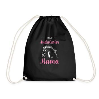 Andalusian I Pony Horse Saying Motif for Rider - Drawstring Bag - black - Front