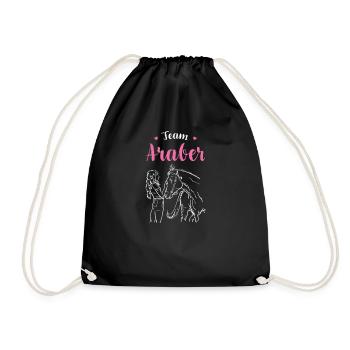 Arab I Pony Horse Saying Motif for Rider - Drawstring Bag - black - Front