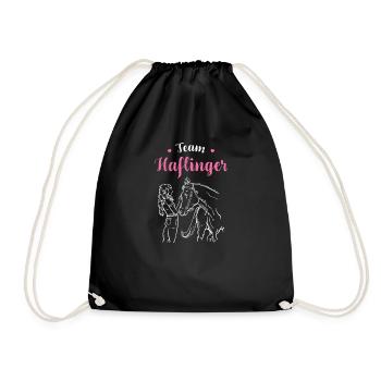 Haflinger I Pony Horse Slogan Motif for Rider - Drawstring Bag - black - Front